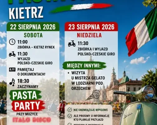 Vespa & Pasta Party w Kietrzu: rusza dwudniowe święto miłośników skuterów