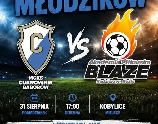 Młodzicy Cukrownika Baborów rozpoczynają sezon meczem z Akademią BLAZE