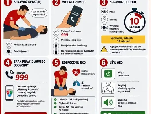 Pierwsza pomoc: jak reagować na nagłe zatrzymanie krążenia?