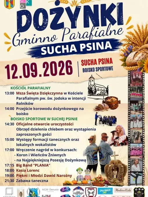 Dożynki w Suchej Psinie 2026 – program i atrakcje