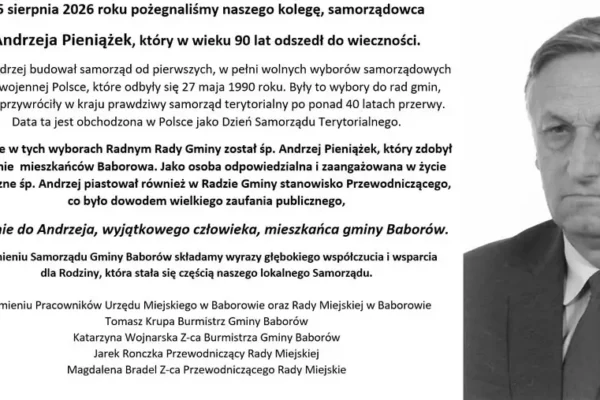 Pożegnanie Andrzeja Pieniążka – zasłużonego samorządowca gminy Baborów
