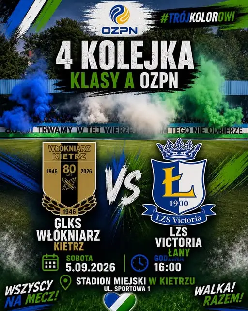 Włókniarz Kietrz podejmie lidera z Victorii Łany w 4. kolejce opolskiej klasy A