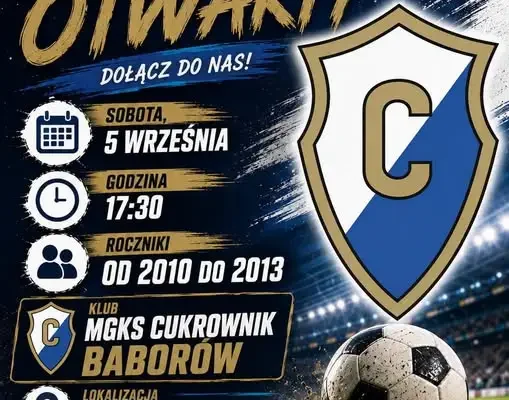 Otwarty trening młodzieży w Cukrowniku Baborów – dołącz do drużyny!