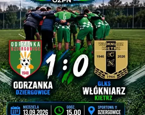 GLKS Włókniarz Kietrz przegrywa w Dziergowicach po rzucie karnym