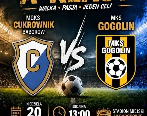 A-klasa: Cukrownik Baborów podejmie MKS Gogolin w 6. kolejce