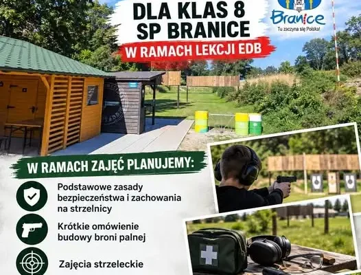 Uczniowie z Branic ćwiczą strzelanie i poznają zawód mundurowego