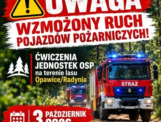 Ćwiczenia OSP w lasach pod Głubczycami – utrudnienia w ruchu 3 października