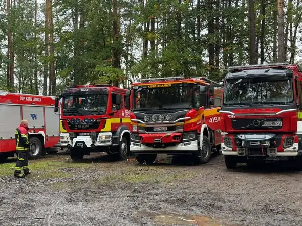 Strażacy z OSP Branice ćwiczą w lasach pod Prudnikiem