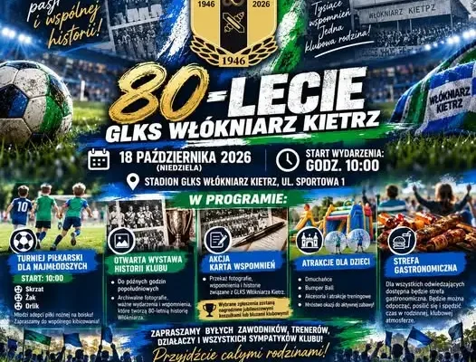 GLKS Włókniarz Kietrz świętuje 80-lecie – wielki jubileusz już 18 października