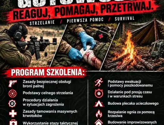 Bezpłatne szkolenie ze strzelectwa, ratownictwa i survivalu w Ściborzycach Wielkich