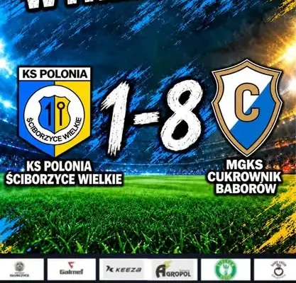 Młodzicy Cukrownika Baborów rozgromili Polonię Ściborzyce Wielkie 8:1